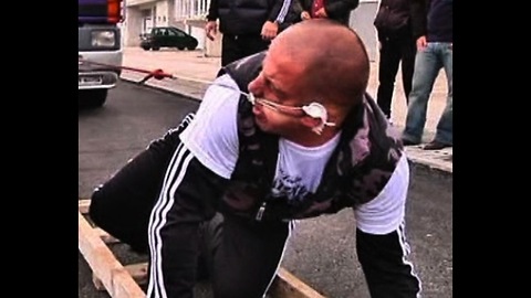 Strongman Pulls Eight Tonne Truck - With His Ear