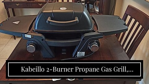 Kabeillo 2-Burner Propane Gas Grill, Portable Outdoor Tabletop Camping Grill BBQ with Folding S...