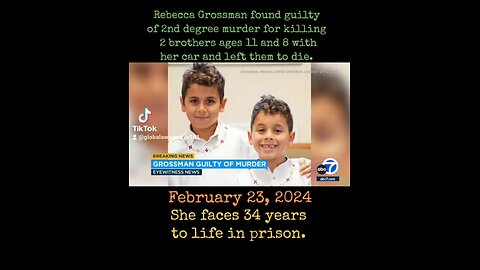 Guilty Verdict For Socialite Rebecca Grossman For Killing 2 Young Brothers In DUI Hit And Run