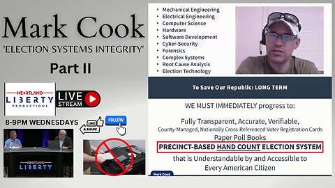 8-9-2023 Heartland Liberty Live Wednesday 8-9pm Central | Mark Cook - Can't Fix Electronic Voting Systems | Michigan Fraud - Caught Red Handed