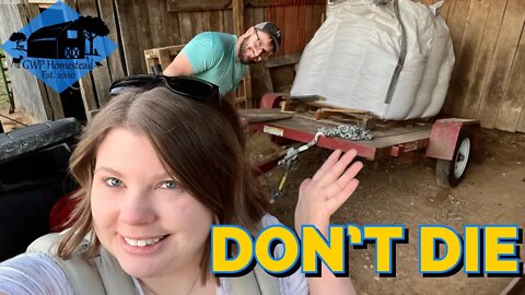 Unloading Bulk Feed WITHOUT a Tractor (The Redneck Way) | New Beef Steers on the Homestead