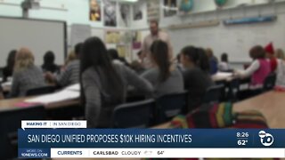 San Diego Unified proposes offering $10k hiring incentive