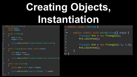 Creating Objects, Instantiation, Constructors, Classes, Java - AP Computer Science A