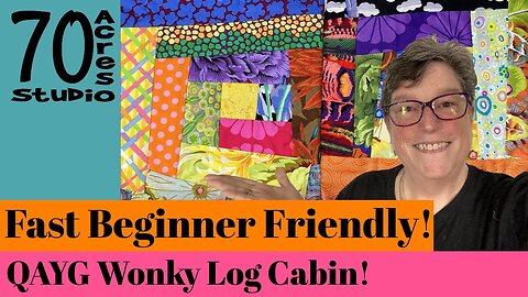 Fast QAYG Wonky Log Cabin Part 1! EASY BEGINNER FRIENDLY 🐈‍⬛