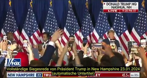 Vollständige Siegesrede von Präsident Trump in New Hampshire 23.01.2024 (automatische Untertitel)