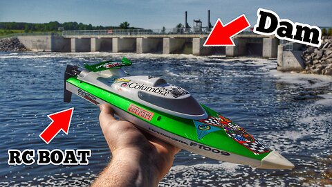 BUDGET RC BOAT INTO A DAM PART ONE