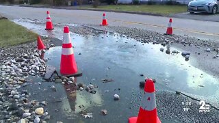 Water main break affects residents during winter weather in Baltimore Co.