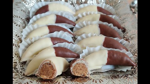 amandel koek met chocolade حلوة النوصية
