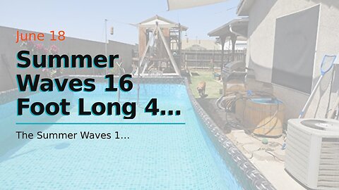 Summer Waves 16 Foot Long 42 Inch Deep Outdoor Above Ground Rectangular Swimming Pool with Dark...