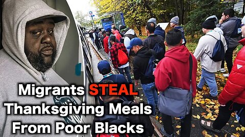 Black New Yorkers FIGHT Migrants For Thanksgiving Meals