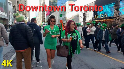 【4K】Downtown Toronto St Patrick's Day Parade Canada 🇨🇦