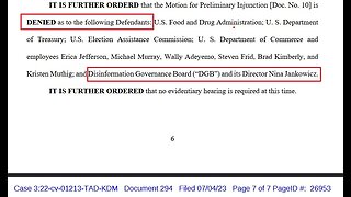 Order Blocking Gov't From Censoring Free Speech Explicitly Excludes Disinformation Governance Board