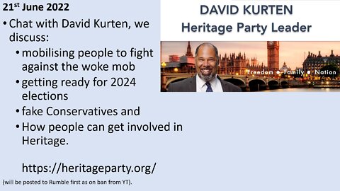 Fascinating chat with David Kurten, head of Heritage Party
