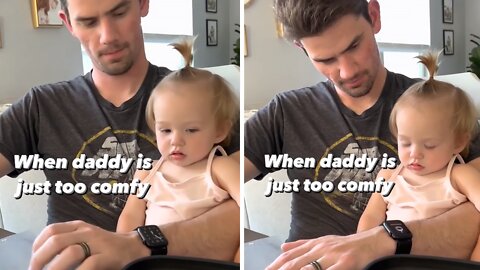 Baby Girl Adorably Falls Asleep On Her Dad