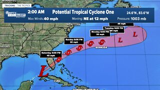 Tracking Potential Tropical Cyclone One: Saturday 2 a.m.