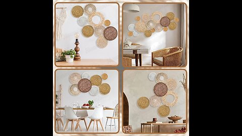 SALE!! Set of 16 Hanging Woven Baskets Boho Handmade Wall Decor