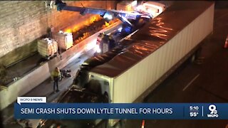 Semi crash causes hours-long shutdown at Lytle Tunnel