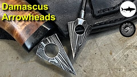 Forging damascus hunting arrowheads - Collab with Sean!