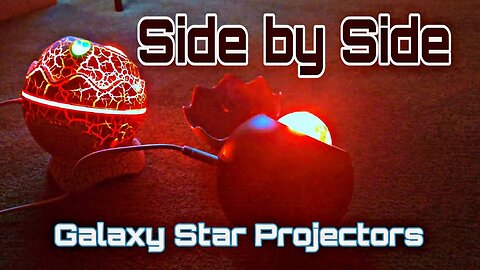 Side by Side Look at 2 Galaxy Star Projectors for Bedroom with Sleep Music & White Noise