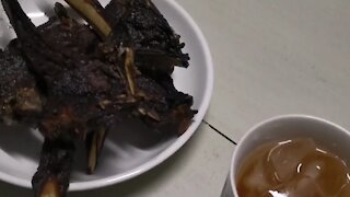 Delicious mutton on charcoal