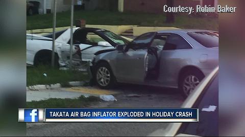 Takata air bag inflator exploded in Holiday crash