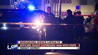 Police: Officer shoots man with knife in Midway District apartment