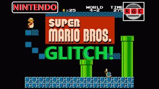 Super Mario Bros - Climb Invisible Vine Glitch - Retro Game Clipping