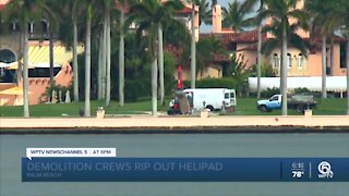 Demolition crews remove helipad from Mar-a-Lago