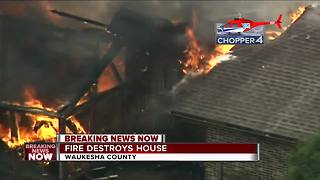 Fire destroys house in Waukesha County