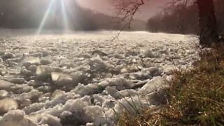 Strepitoso fiume di ghiaccio in movimento