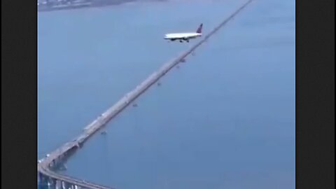 Plane Frozen in Midair over San Francisco Bay