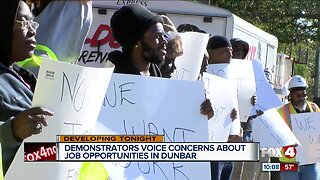 Demonstrators voice concerns about job opportunities in Dunbar