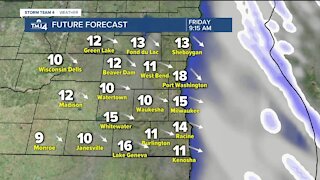 Temperatures stay in the teens this Thursday with scattered snow showers