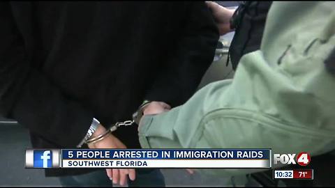 5 people arrested in immigration raids