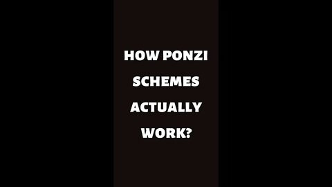 How Ponzi Schemes Work: The Good, The Bad and The Ugly #shorts