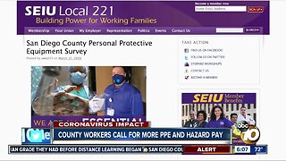 County workers call for more PPE and hazard pay