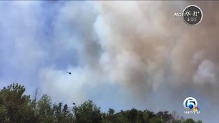 Homes evacuated, firefighters working 2 wildfires in St. Lucie and Martin counties