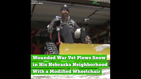 Wounded War Vet Plows Snow With Modified Wheelchair