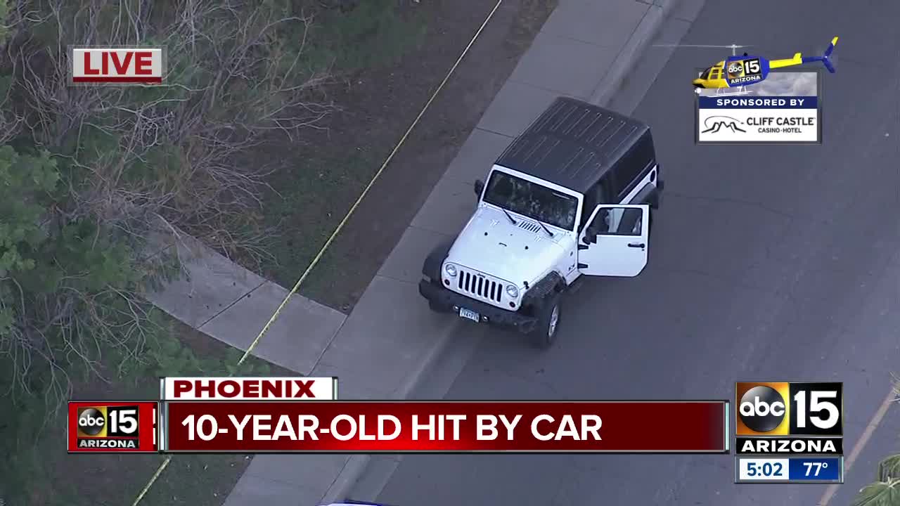 10-year-old struck by car in Phoenix