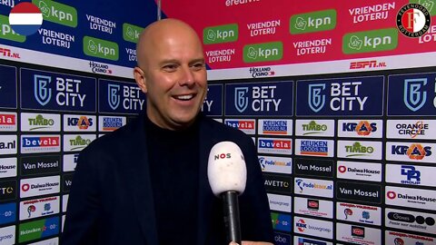 Arne Slot na afloop van Volendam - Feyenoord: 'Onze spitsen renderen beide dankzij ons team spel.'