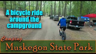 Bicycle and Pork Barbeque | Lake Michigan Campground | Muskegon State Park