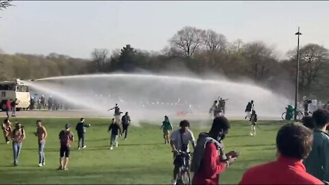 Covid 1984: Belgian Police Use Water Cannons To Disperse April Fools and Freedom Park Party