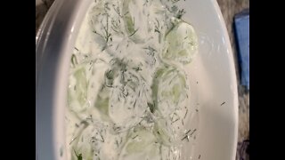Creamy Cucumber Salad.