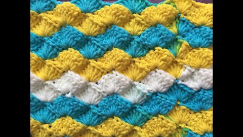 Crochet Wavy Shell Stitch | One Row Repeat