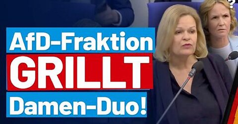 Regierungsbefragung: AfD-Fraktion grillt Damen-Duo der Ampel! AfD-Fraktion im Bundestag