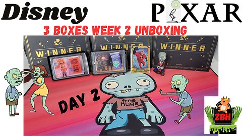 Opening 3 boxes A Day 2 Week 2 Pixar 37th Anniversary Oscars Disney 100 Cards Black Box Unboxing