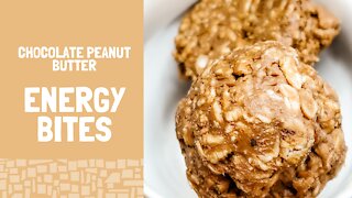 Chocolate Peanut Butter Energy Bites(Gluten Free and No Refined Sugar) -- Healthy Snacks