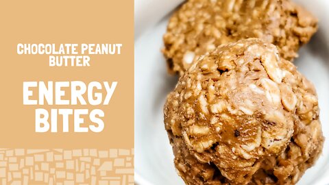 Chocolate Peanut Butter Energy Bites(Gluten Free and No Refined Sugar) -- Healthy Snacks