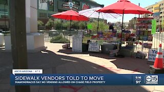 Some sidewalk vendors told to move farther from outside Chase Field