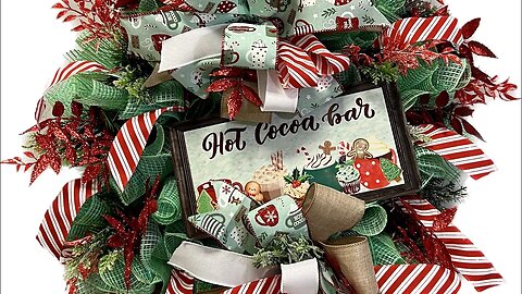 Hot Chocolate Evergreen Deco Mesh Wreath |Hard Working Mom |How to